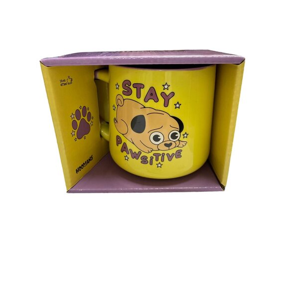 Hoomans Yellow Pawsitive Coffee Cup SKU 1616 - Picture 1 of 3